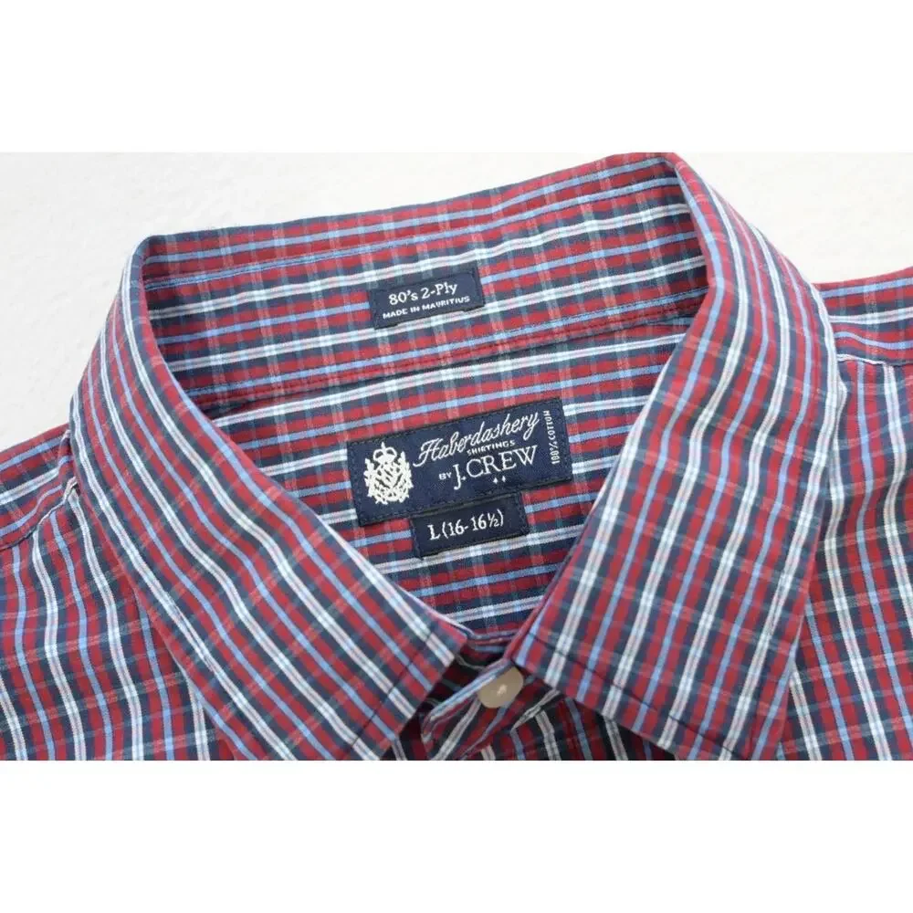 J Crew Dress Shirt Plaid Long Sleeve Casual Button Up Mens‎ Large